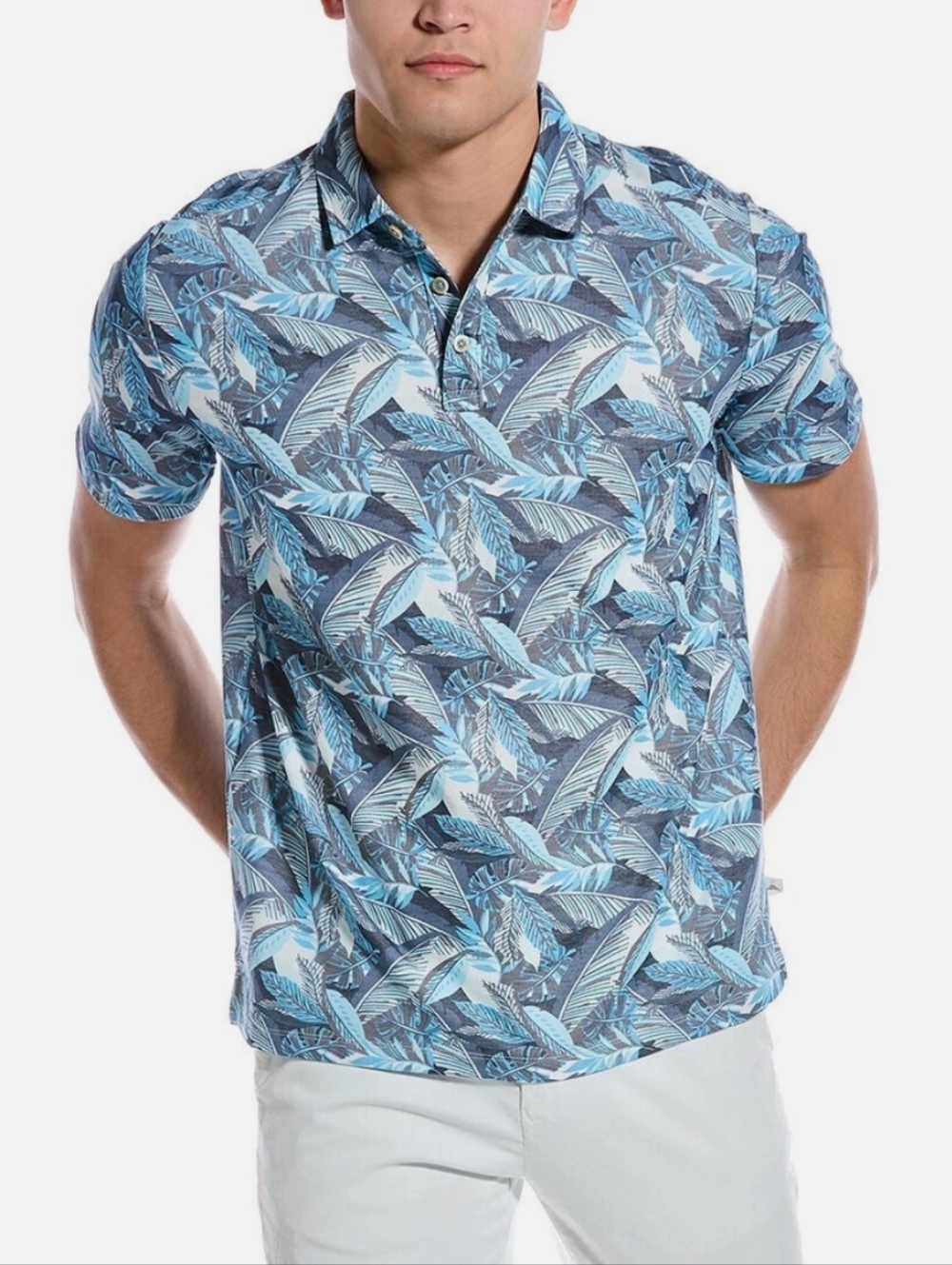 Tommy Bahama Mens IslandZone Jungle Bay Polo Shirt in Caspian Sea Sz M